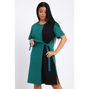 Платье-туника женская №35285 интерлок (р-ры: 48-58) зеленый Платье-туника женская №35285 интерлок (р-ры: 48-58) зеленый