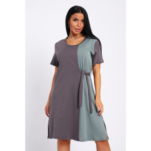 Платье-туника женская №35285 интерлок (р-ры: 48-58) серый Платье-туника женская №35285 интерлок (р-ры: 48-58) серый