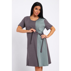 Платье-туника женская №35285 интерлок (р-ры: 48-58) серый Платье-туника женская №35285 интерлок (р-ры: 48-58) серый