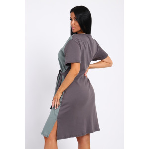 Платье-туника женская №35285 интерлок (р-ры: 48-58) серый Платье-туника женская №35285 интерлок (р-ры: 48-58) серый