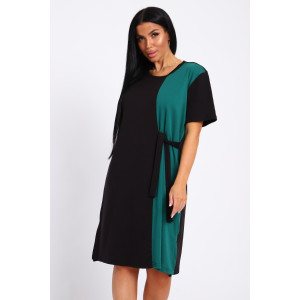 Платье-туника женская №35285 интерлок (р-ры: 48-58) черный Платье-туника женская №35285 интерлок (р-ры: 48-58) черный