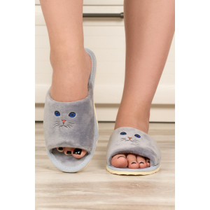 Тапки женские "Lepilov" арт. 130 велюр (р-ры: 36-42) сер вел без ушей