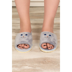 Тапки женские "Lepilov" арт. 130 велюр (р-ры: 36-42) сер вел без ушей