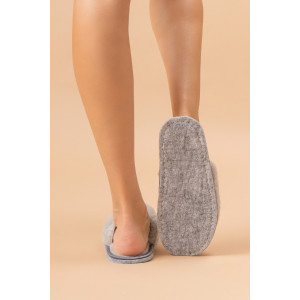 Тапки женские С-6НШ(ж)/Лайт/ВЛ-МР меховые (р-ры: 36-41) пепельно-серый