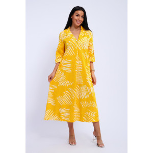Платье женское №83801 кулирка (последний размер) желтый 48,52,64