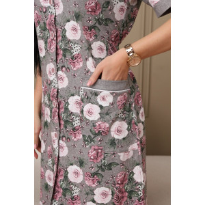 Халат женский 084 кулирка (р-ры: 48-62) серый-розы