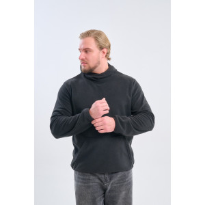 Толстовка мужская №75012 флис (р-ры: 48-66) черный Толстовка мужская №75012 флис (р-ры: 48-66) черный