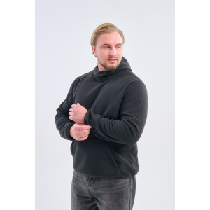 Толстовка мужская №75012 флис (р-ры: 48-66) черный Толстовка мужская №75012 флис (р-ры: 48-66) черный