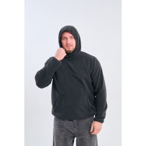 Толстовка мужская №75012 флис (р-ры: 48-66) черный Толстовка мужская №75012 флис (р-ры: 48-66) черный