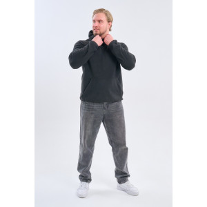 Толстовка мужская №75012 флис (р-ры: 48-66) черный Толстовка мужская №75012 флис (р-ры: 48-66) черный