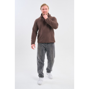 Толстовка мужская №75012 флис (р-ры: 48-66) коричневый Толстовка мужская №75012 флис (р-ры: 48-66) коричневый