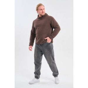 Толстовка мужская №75012 флис (р-ры: 48-66) коричневый Толстовка мужская №75012 флис (р-ры: 48-66) коричневый