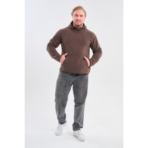 Толстовка мужская №75012 флис (р-ры: 48-66) коричневый Толстовка мужская №75012 флис (р-ры: 48-66) коричневый