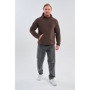 Толстовка мужская №75012 флис (р-ры: 48-66) коричневый Толстовка мужская №75012 флис (р-ры: 48-66) коричневый