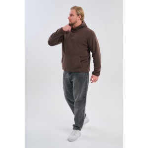 Толстовка мужская №75012 флис (р-ры: 48-66) коричневый Толстовка мужская №75012 флис (р-ры: 48-66) коричневый
