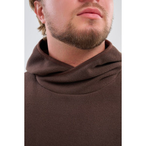 Толстовка мужская №75012 флис (р-ры: 48-66) коричневый Толстовка мужская №75012 флис (р-ры: 48-66) коричневый