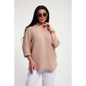 Рубашка женская №32745 муслин (р-ры: 48-58) капучино Рубашка женская №32745 муслин (р-ры: 48-58) капучино
