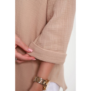 Рубашка женская №32745 муслин (р-ры: 48-58) капучино Рубашка женская №32745 муслин (р-ры: 48-58) капучино