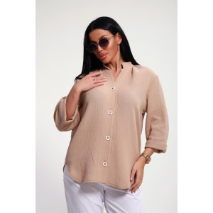 Рубашка женская №32745 муслин (р-ры: 48-58) капучино Рубашка женская №32745 муслин (р-ры: 48-58) капучино