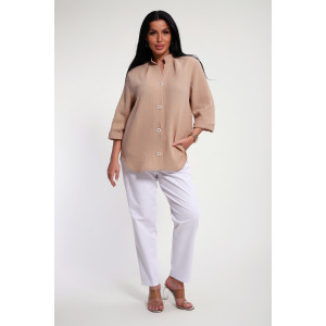 Рубашка женская №32745 муслин (р-ры: 48-58) капучино Рубашка женская №32745 муслин (р-ры: 48-58) капучино