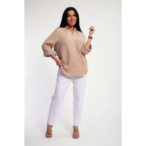 Рубашка женская №32745 муслин (р-ры: 48-58) капучино Рубашка женская №32745 муслин (р-ры: 48-58) капучино