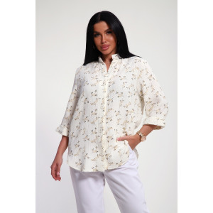 Рубашка женская №32745 муслин (р-ры: 48-58) бежевый Рубашка женская №32745 муслин (р-ры: 48-58) бежевый