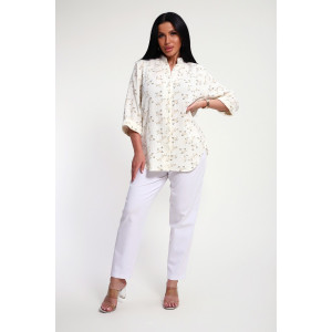 Рубашка женская №32745 муслин (р-ры: 48-58) бежевый Рубашка женская №32745 муслин (р-ры: 48-58) бежевый