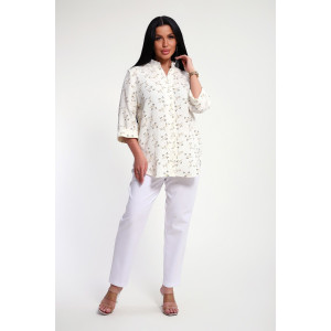 Рубашка женская №32745 муслин (р-ры: 48-58) бежевый Рубашка женская №32745 муслин (р-ры: 48-58) бежевый