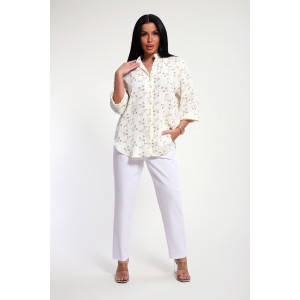 Рубашка женская №32745 муслин (р-ры: 48-58) бежевый Рубашка женская №32745 муслин (р-ры: 48-58) бежевый