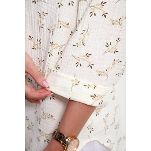 Рубашка женская №32745 муслин (р-ры: 48-58) бежевый Рубашка женская №32745 муслин (р-ры: 48-58) бежевый