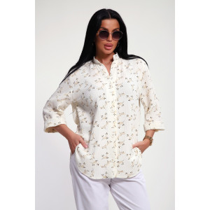 Рубашка женская №32745 муслин (р-ры: 48-58) бежевый Рубашка женская №32745 муслин (р-ры: 48-58) бежевый