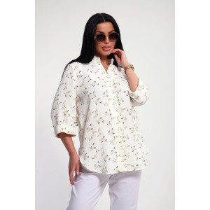 Рубашка женская №32745 муслин (р-ры: 48-58) бежевый Рубашка женская №32745 муслин (р-ры: 48-58) бежевый