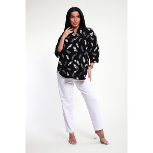 Рубашка женская №32745 муслин (р-ры: 48-58) черный Рубашка женская №32745 муслин (р-ры: 48-58) черный