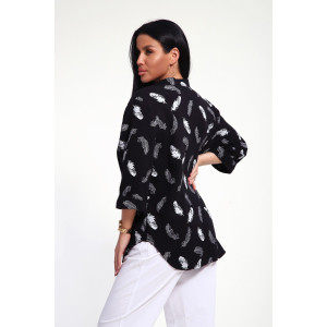 Рубашка женская №32745 муслин (р-ры: 48-58) черный Рубашка женская №32745 муслин (р-ры: 48-58) черный