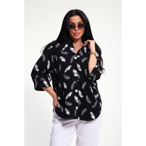 Рубашка женская №32745 муслин (р-ры: 48-58) черный Рубашка женская №32745 муслин (р-ры: 48-58) черный