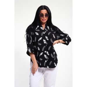 Рубашка женская №32745 муслин (р-ры: 48-58) черный Рубашка женская №32745 муслин (р-ры: 48-58) черный
