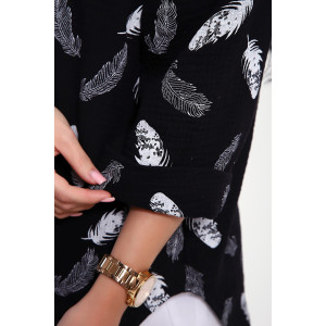 Рубашка женская №32745 муслин (р-ры: 48-58) черный Рубашка женская №32745 муслин (р-ры: 48-58) черный