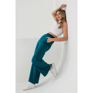Брюки женские №21578 футер с лайкрой 2-х нитка (р-ры: 42-60) петроль