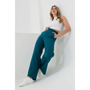Брюки женские №21578 футер с лайкрой 2-х нитка (р-ры: 42-60) петроль