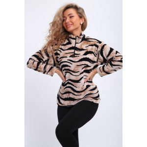 Кофта женская №335 велюр (р-ры: 44-58) коричневый