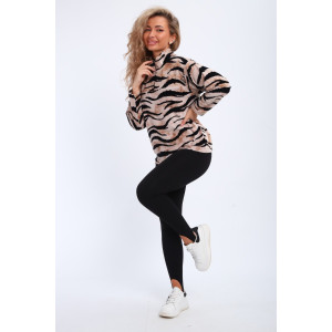 Кофта женская №335 велюр (р-ры: 44-58) коричневый