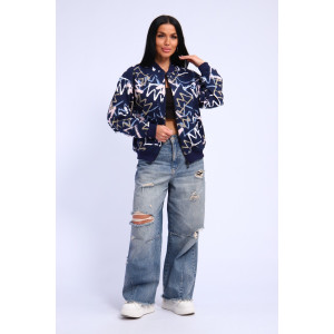 Толстовка женская №310 футер с лайкрой 2-х нитка (р-ры: 46-64) темно-синий Толстовка женская №310 футер с лайкрой 2-х нитка (р-ры: 46-64) темно-синий