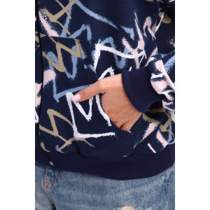 Толстовка женская №310 футер с лайкрой 2-х нитка (р-ры: 46-64) темно-синий Толстовка женская №310 футер с лайкрой 2-х нитка (р-ры: 46-64) темно-синий