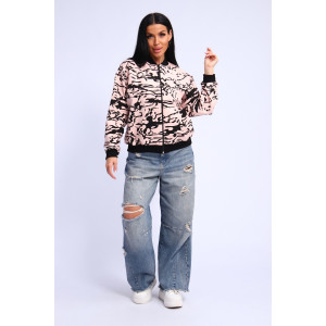 Толстовка женская №331 футер с лайкрой 2-х нитка (р-ры: 46-60) розово-бежевый Толстовка женская №331 футер с лайкрой 2-х нитка (р-ры: 46-60) розово-бежевый