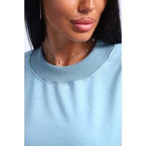 Свитшот женский №290 футер с лайкрой 2-х нитка (р-ры: 44-54) голубой Свитшот женский №290 футер с лайкрой 2-х нитка (р-ры: 44-54) голубой