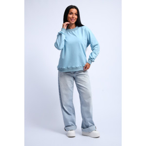 Свитшот женский №290 футер с лайкрой 2-х нитка (р-ры: 44-54) голубой Свитшот женский №290 футер с лайкрой 2-х нитка (р-ры: 44-54) голубой