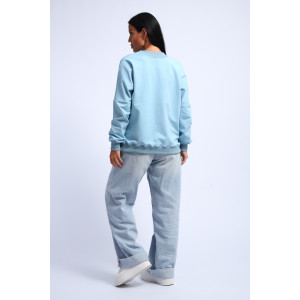 Свитшот женский №290 футер с лайкрой 2-х нитка (р-ры: 44-54) голубой Свитшот женский №290 футер с лайкрой 2-х нитка (р-ры: 44-54) голубой