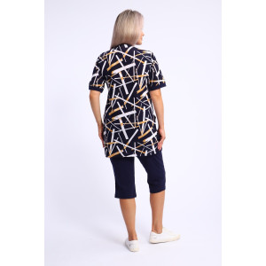 Костюм двойка женский №260 кулирка (р-ры: 50-68) темно-синий