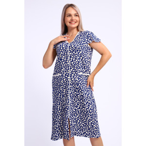 Халат женский №274 кулирка (р-ры: 48-62) темно-синий