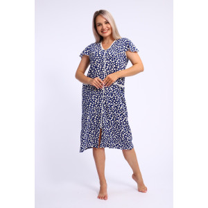 Халат женский №274 кулирка (р-ры: 48-62) темно-синий